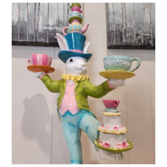 NEW Novogratz Mad Hatter Juggling Easter Bunny on Teacup 🐰 - Picture 6 of 12